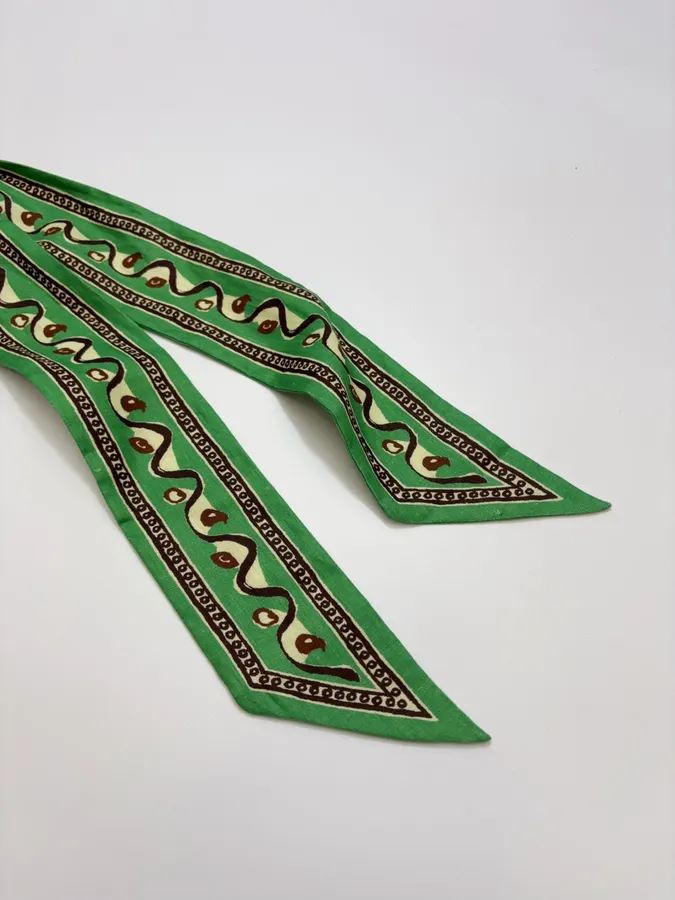 Fish-Print Halter A-Line Mini Dress in Green, product view 19