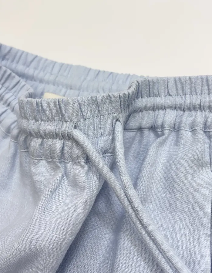 Linen Long Pants in Light Blue, product view 12