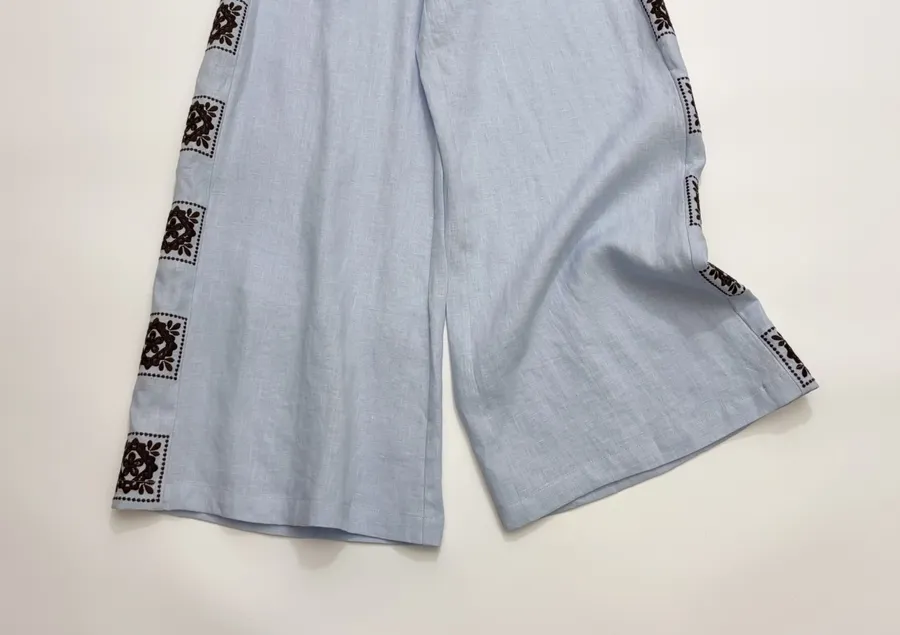 Linen Long Pants in Light Blue, product view 14