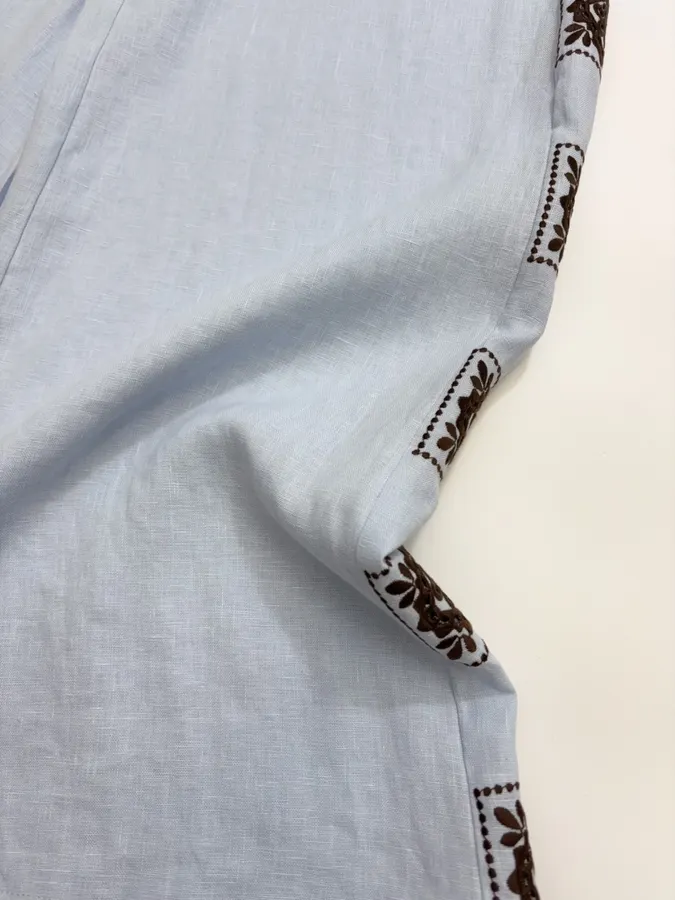 Linen Long Pants in Light Blue, product view 15