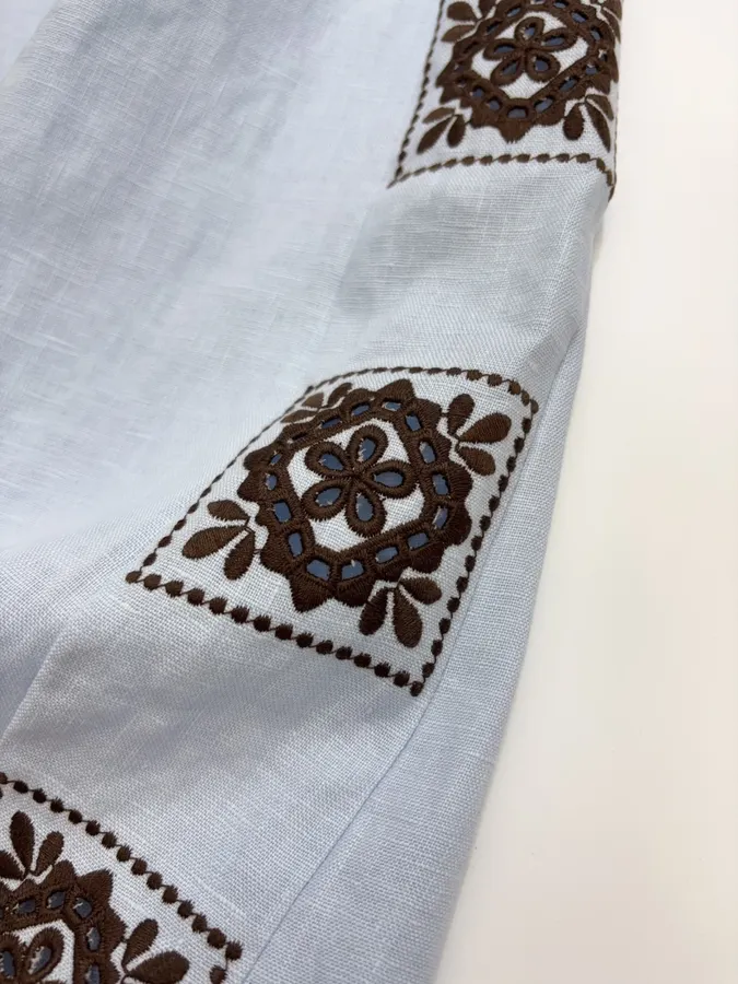 Linen Long Pants in Light Blue, product view 19