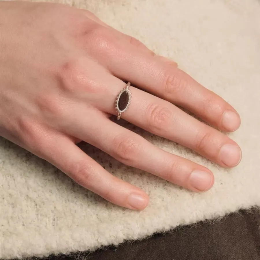 Red Pebble-Grape Sterling Silver Ring in Red, product view 06