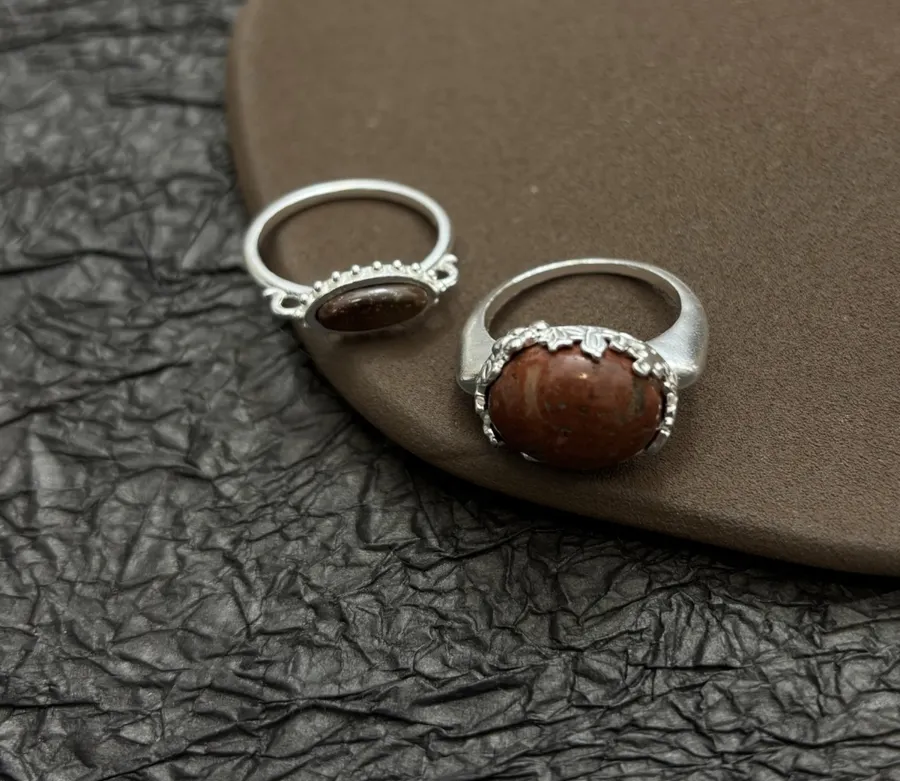 Red Pebble-Grape Sterling Silver Ring in Red, product view 11