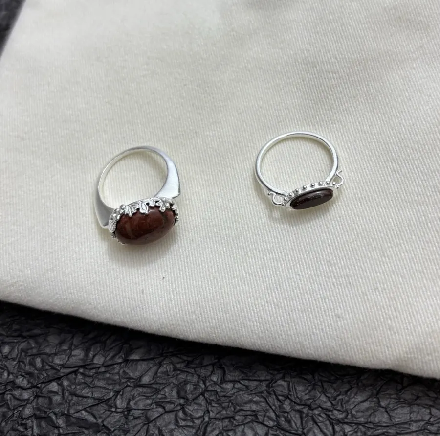Red Pebble-Grape Sterling Silver Ring in Red, product view 12