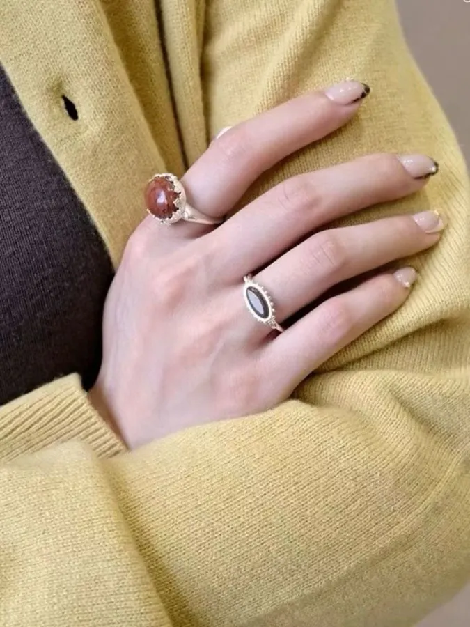 Red Pebble-Grape Sterling Silver Ring in Red, product view 20