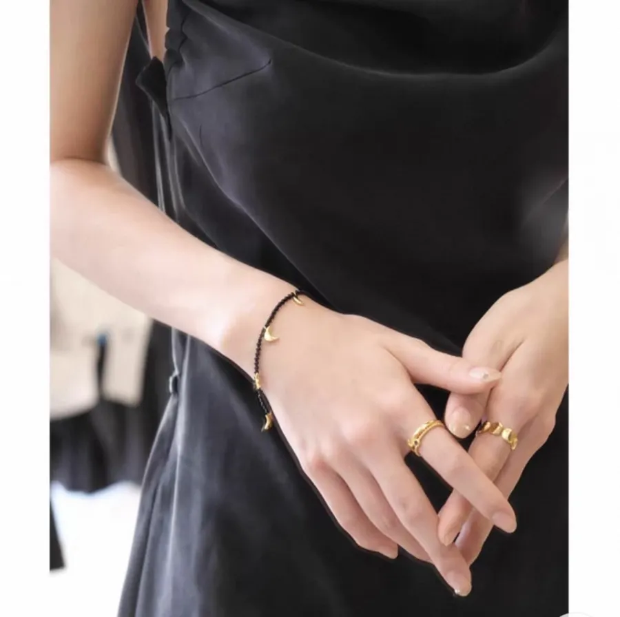 Linked-Crescent Sterling Silver Bracelet in Silver, product view 17
