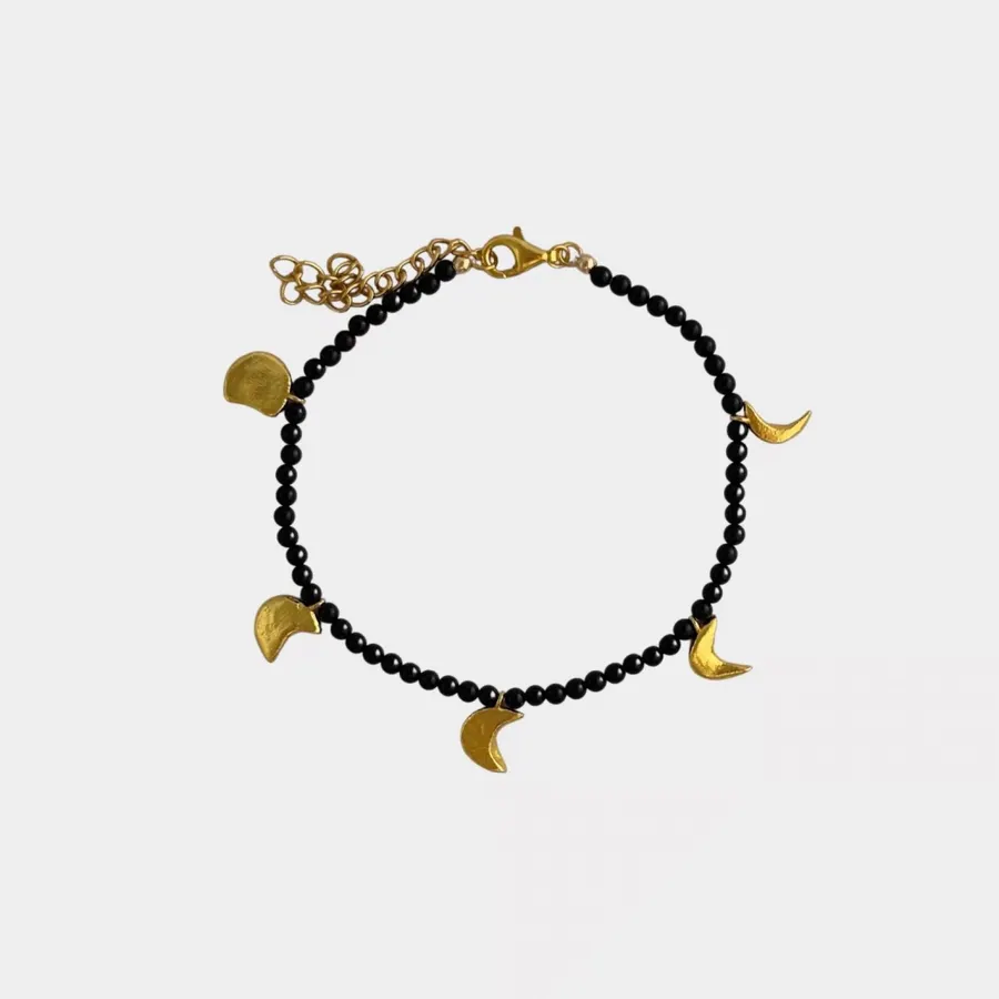 Linked-Crescent Sterling Silver Bracelet in Silver, product view 18