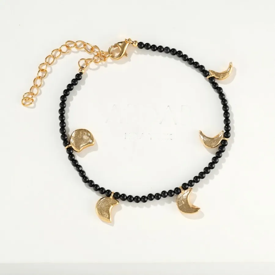 Linked-Crescent Sterling Silver Bracelet in Silver, product view 19