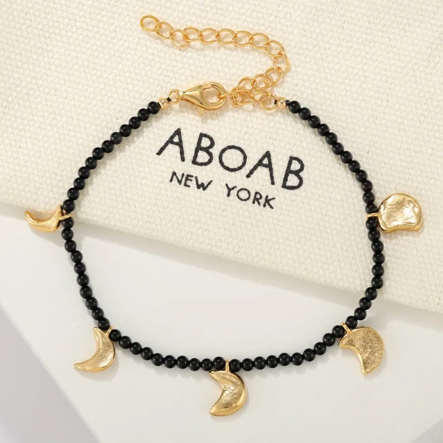 Linked-Crescent Sterling Silver Bracelet in Silver, product view 20
