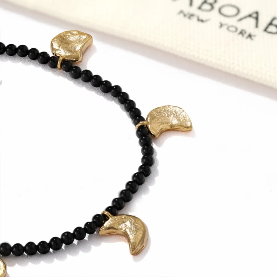 Linked-Crescent Sterling Silver Bracelet in Silver, product view 21