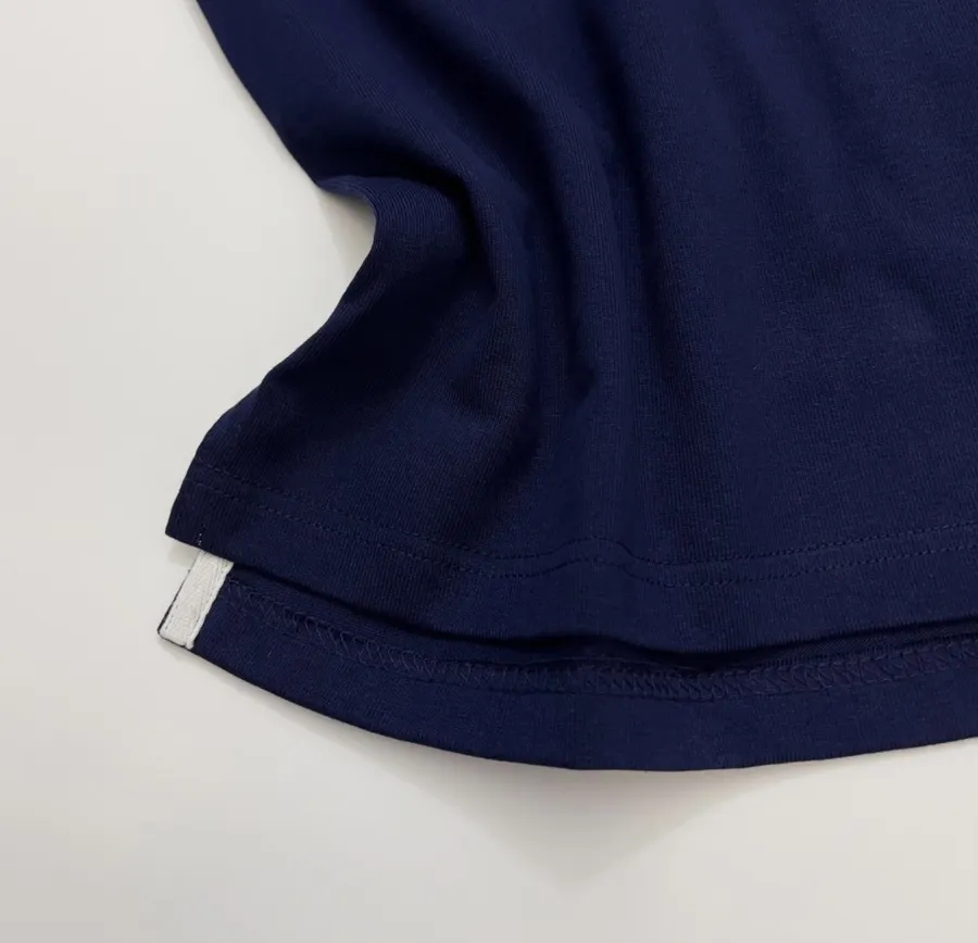 Navy Contrast-Collar Long-Sleeve Polo Sweatshirt in Navy, product view 09
