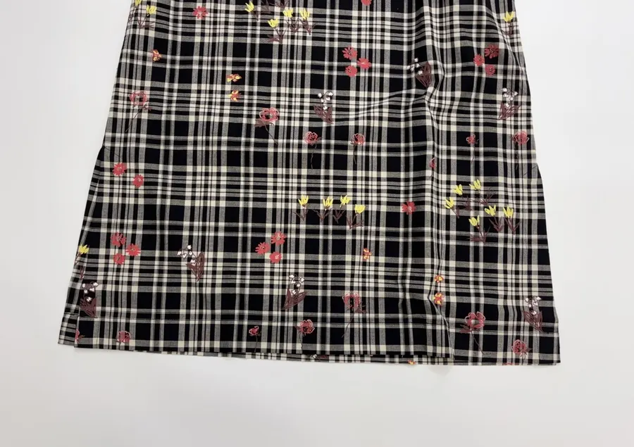 Cotton Maxi Dress in Black Plaid, product view 07