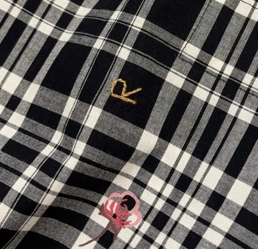 Cotton Maxi Dress in Black Plaid, product view 18
