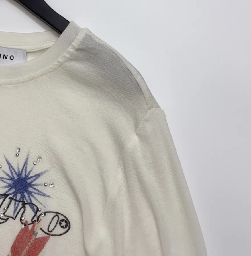 Retro Exquisite Printed Adventure Bunny Long-Sleeve T-Shirt in Off-White, product view 04