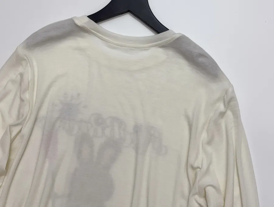 Retro Exquisite Printed Adventure Bunny Long-Sleeve T-Shirt in Off-White, product view 15