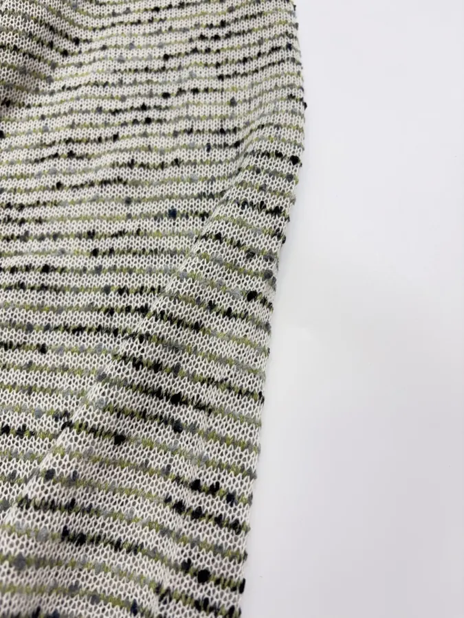 Striped Color-Dotted Knit Loose Pullover Top in Light Gray, product view 06