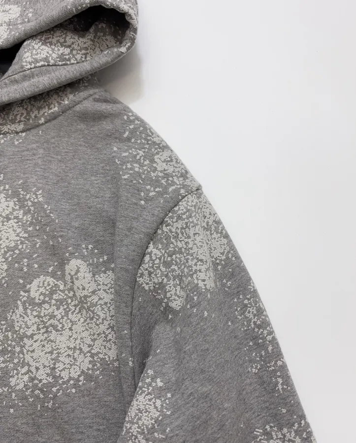 Casual Graffiti Hooded Zip-Up Loose Long-Sleeve Jacket in Gray, product view 04