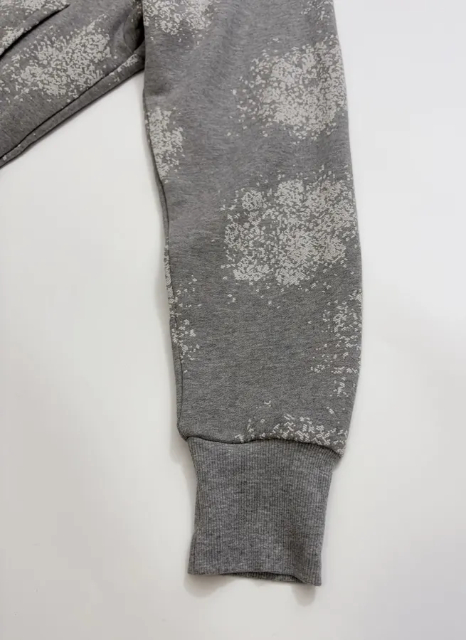 Casual Graffiti Hooded Zip-Up Loose Long-Sleeve Jacket in Gray, product view 07