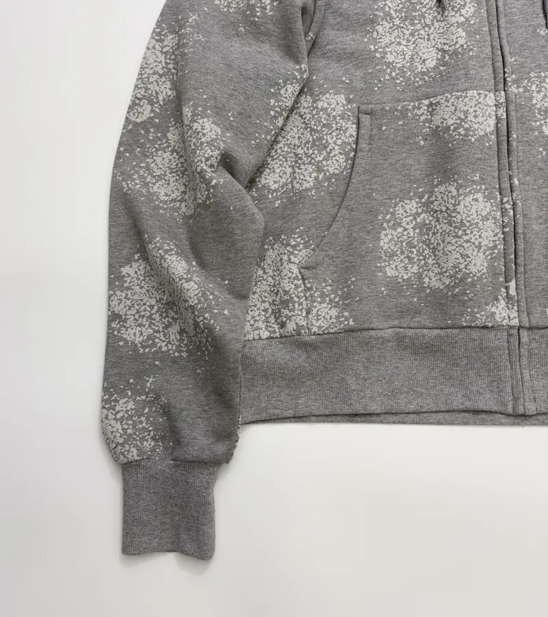Casual Graffiti Hooded Zip-Up Loose Long-Sleeve Jacket in Gray, product view 10
