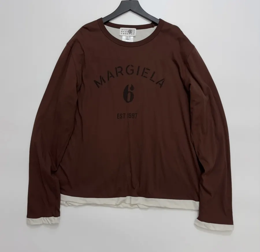 Brown Double-Sided Long-Sleeve T-Shirt in Brown, product view 01