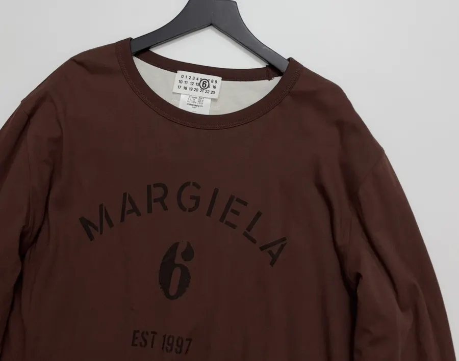 Brown Double-Sided Long-Sleeve T-Shirt in Brown, product view 02