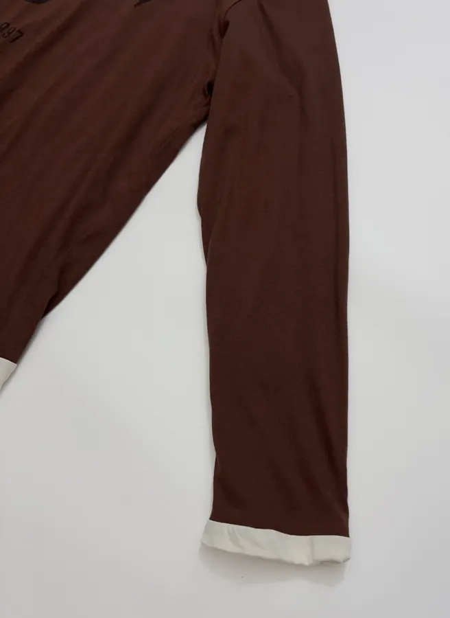 Brown Double-Sided Long-Sleeve T-Shirt in Brown, product view 05