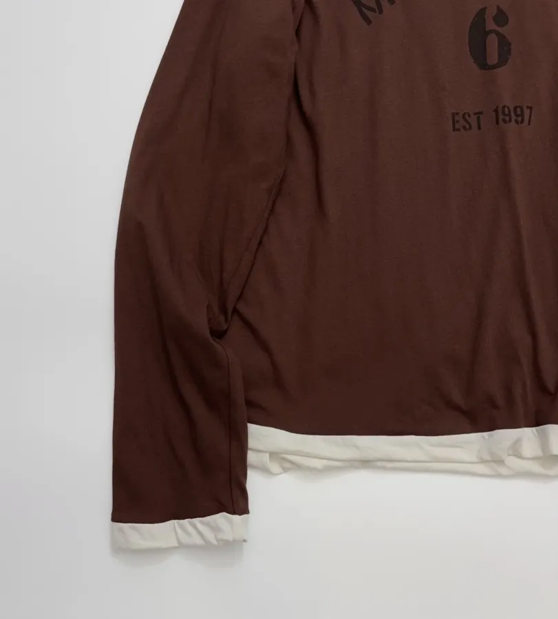 Brown Double-Sided Long-Sleeve T-Shirt in Brown, product view 08