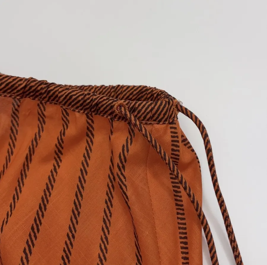 Printed Elastic Waist Half-Length Skirt | Resort-Style Draping Flared Half-Skirt in Orange, product view 14