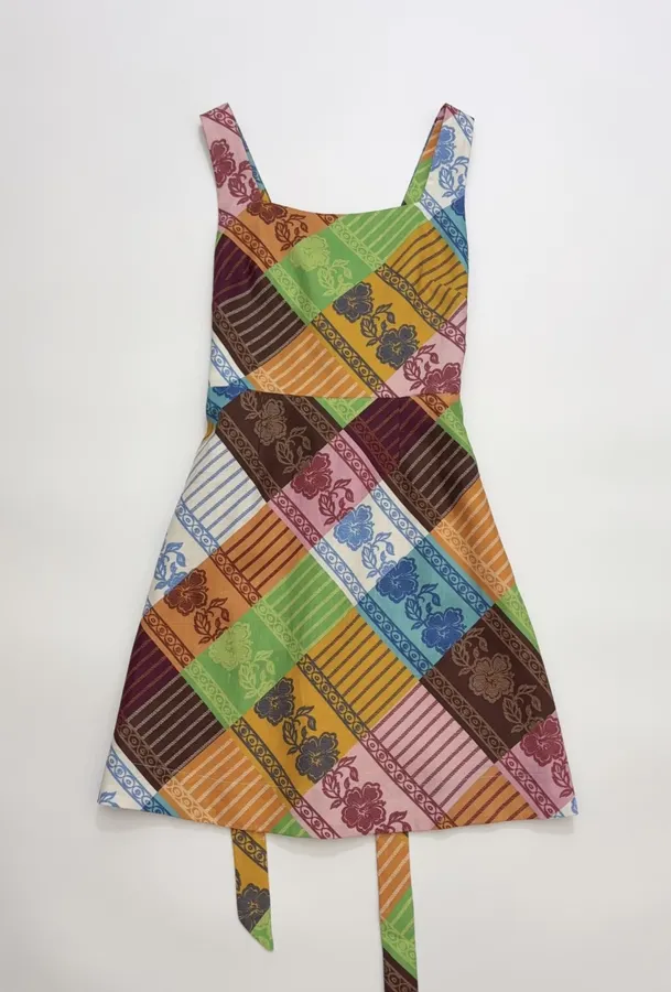 Colour-Block Argyle Halter Mini Dress in Multicolor, product view 10