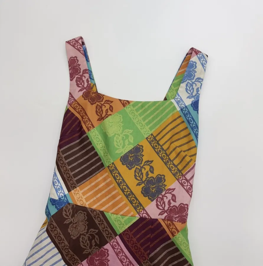 Colour-Block Argyle Halter Mini Dress in Multicolor, product view 11