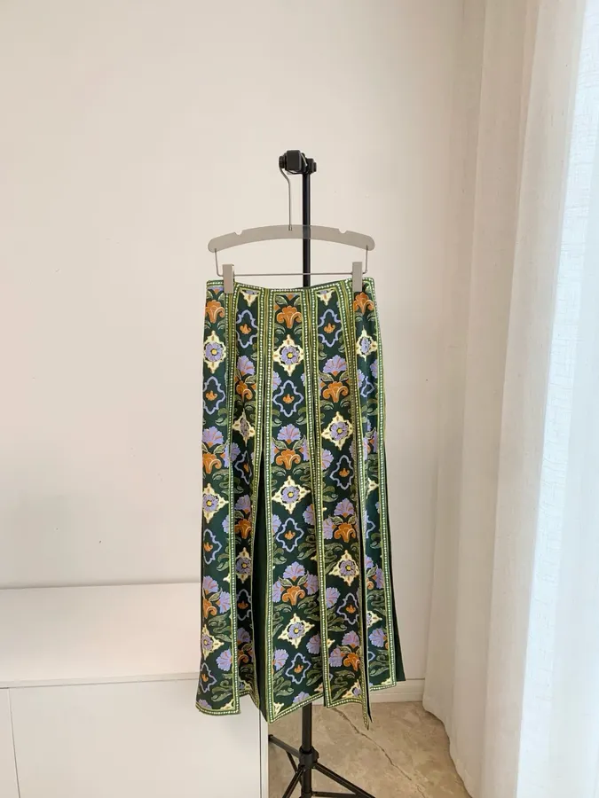 Black Multicolour Floral Print Maxi Skirt in Black Multicolor, product view 03
