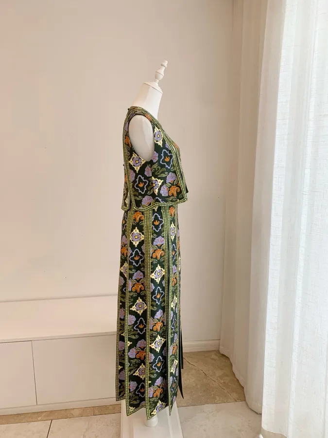 Black Multicolour Floral Print Maxi Skirt in Black Multicolor, product view 08