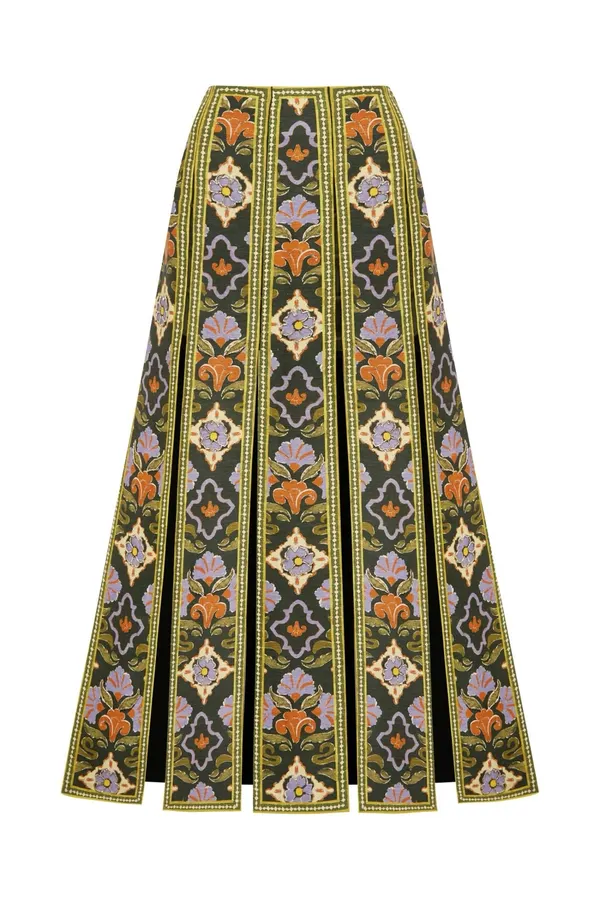 Black Multicolour Floral Print Maxi Skirt in Black Multicolor, product view 10