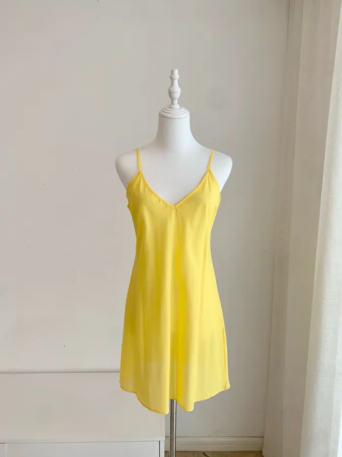 Printed V-Neck Lace-Up Lantern Sleeve Loose Swing Holiday Maxi Dress in Yellow Multicolor, product view 11