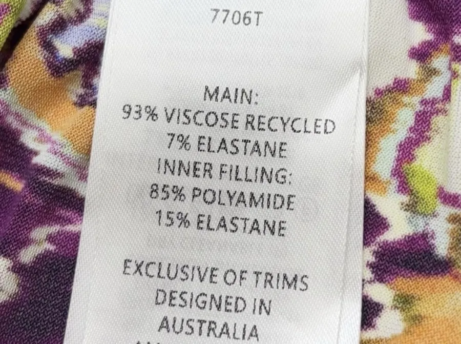 Paisley Mock-Neck Ruched Fitted Top in Purple, product view 21