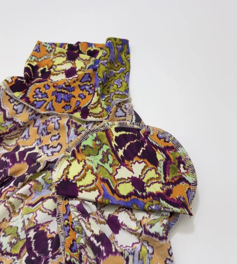 Paisley Mock-Neck Ruched Fitted Top in Purple, product view 23
