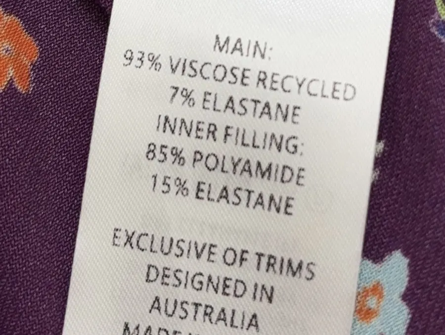 Purple Floral Mock-Neck Fitted Long-Sleeve Top in Purple, product view 28