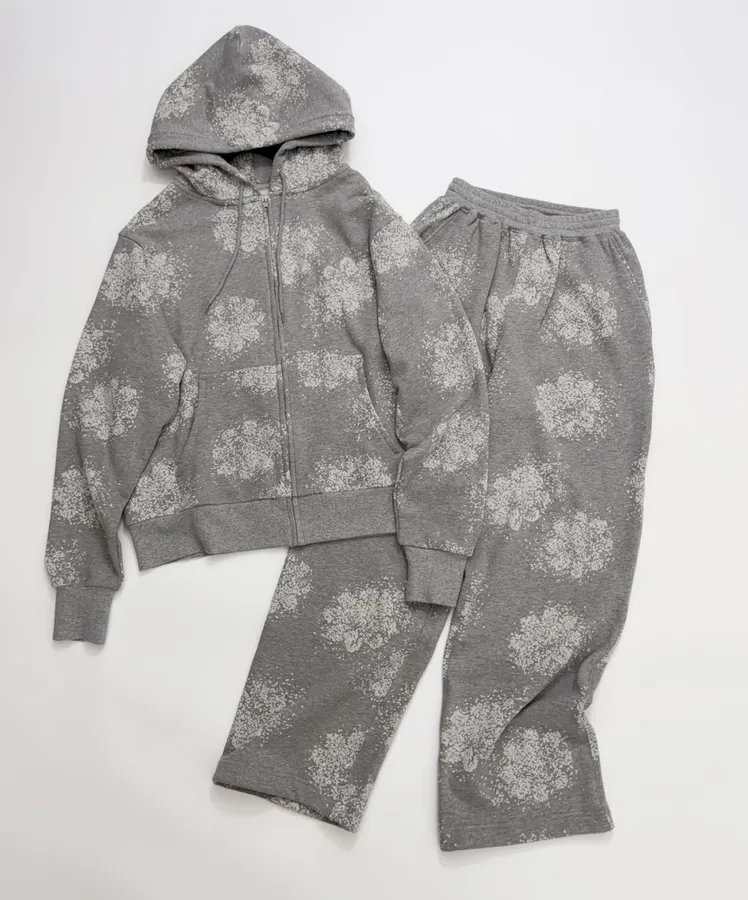 Casual Graffiti Casual Pants, Loose-Fit Long Pants in Gray, product view 21