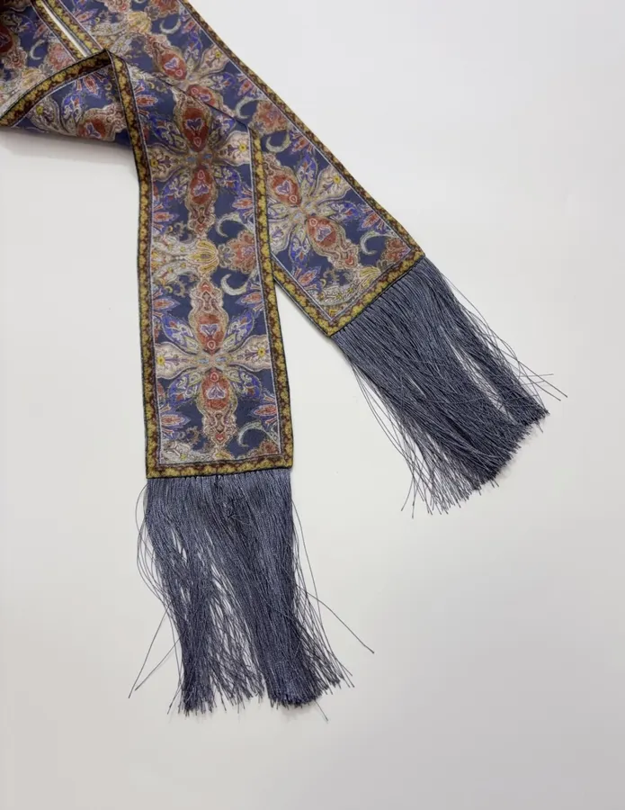 Printed Batwing Sleeve Gown Long Dress in Navy, product view 16