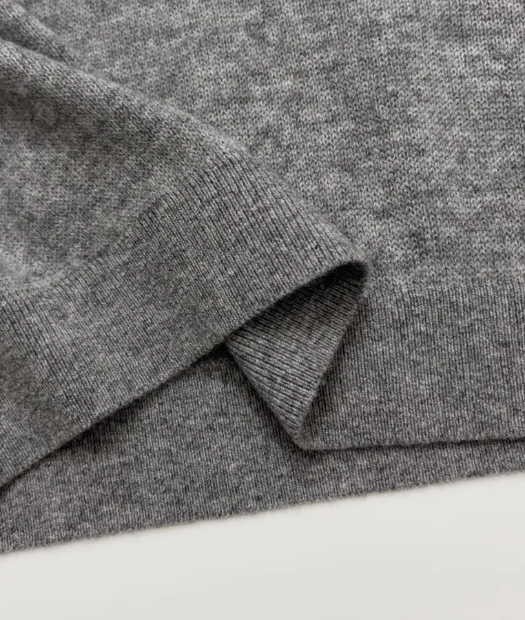 Grey Collared Short-Sleeve Knit Polo in Gray, product view 12