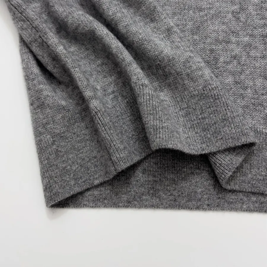 Grey Collared Short-Sleeve Knit Polo in Gray, product view 13