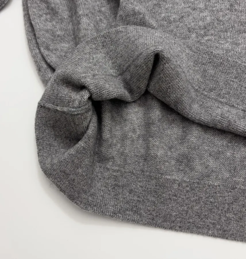 Grey Collared Short-Sleeve Knit Polo in Gray, product view 14
