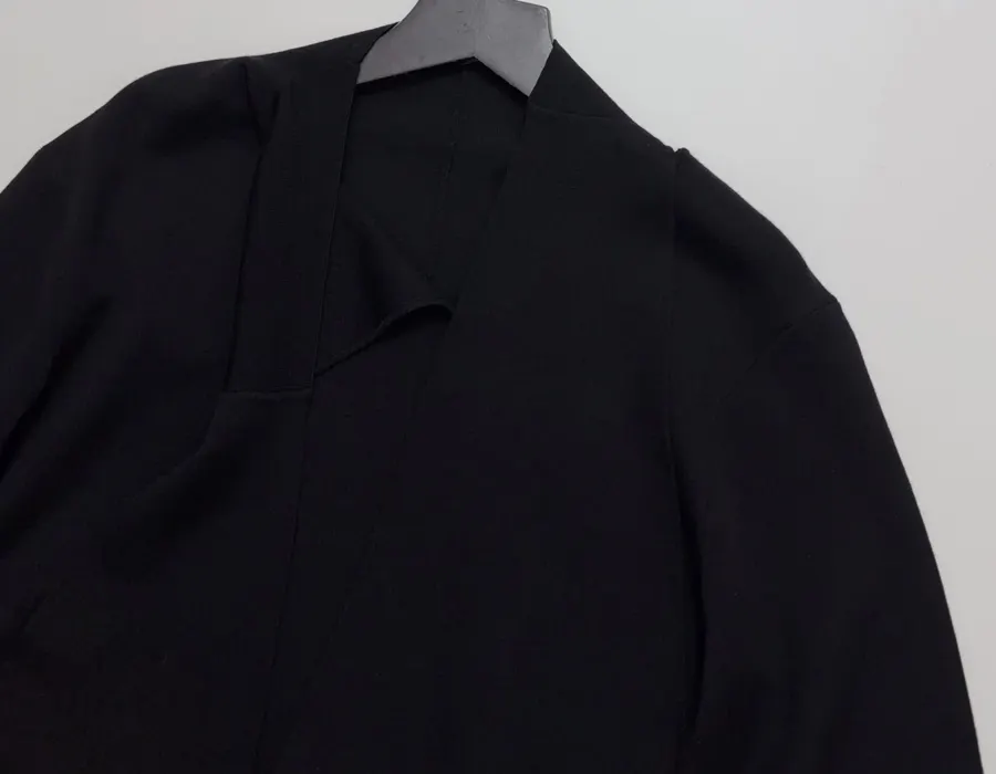 Black Irregular Design Double-C Logo Knitted Sweater in Black, product view 02