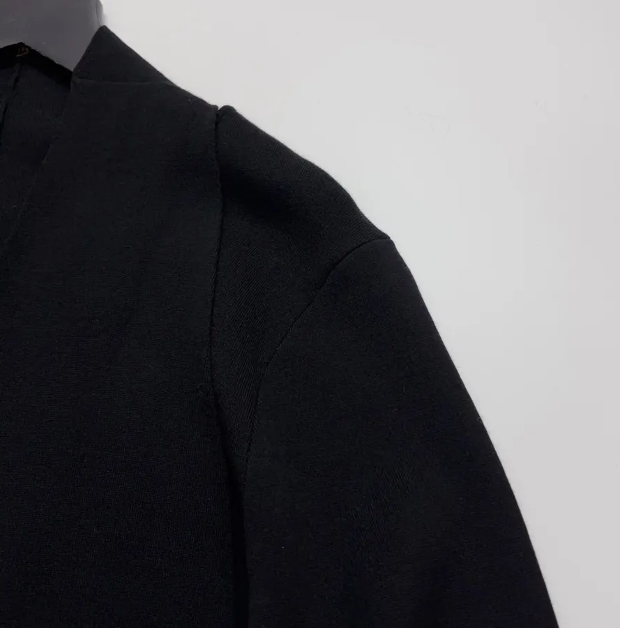 Black Irregular Design Double-C Logo Knitted Sweater in Black, product view 03