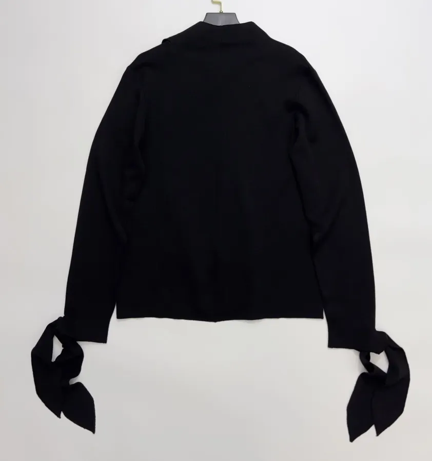 Black Irregular Design Double-C Logo Knitted Sweater in Black, product view 17
