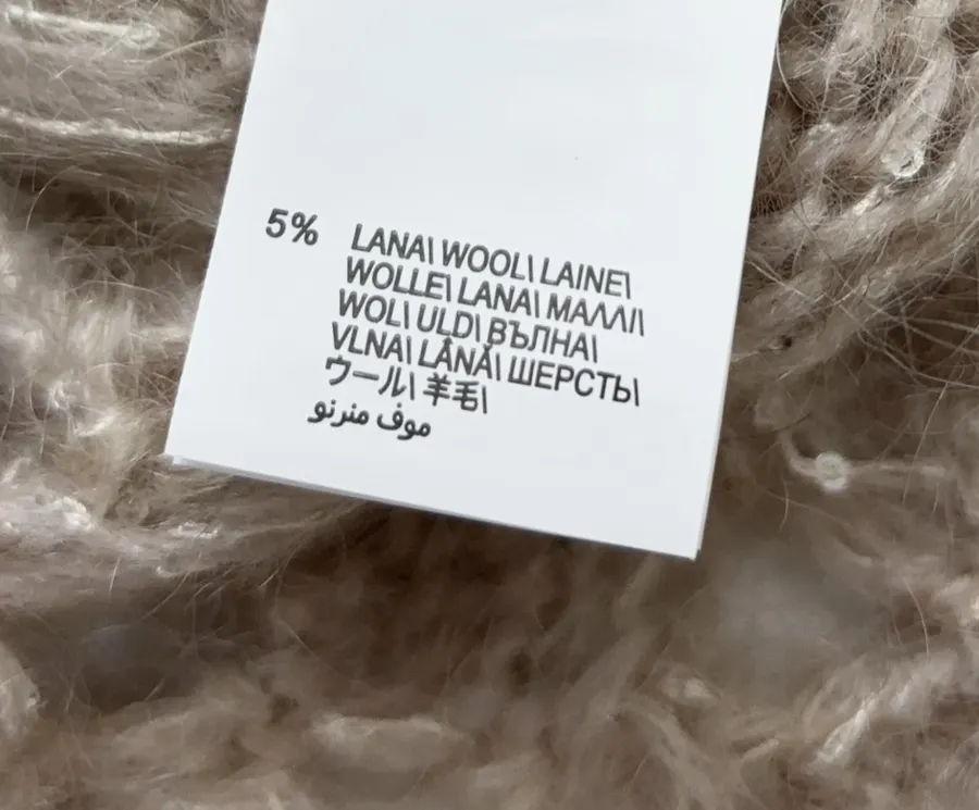 Mohair-Blend Zigzag Knit Sweater in Taupe, product view 19