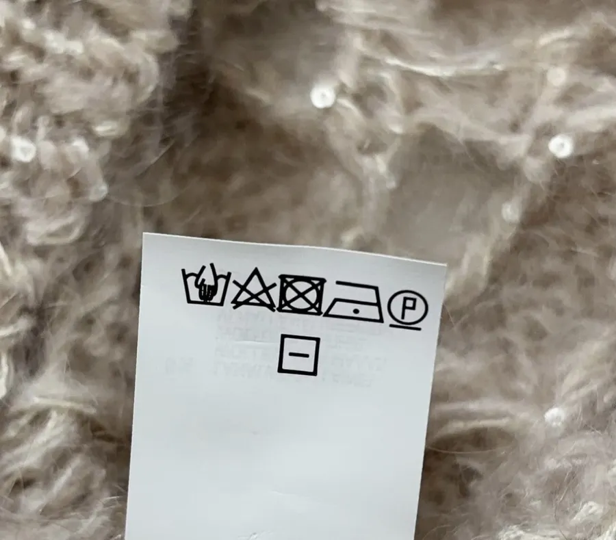 Mohair-Blend Zigzag Knit Sweater in Taupe, product view 20