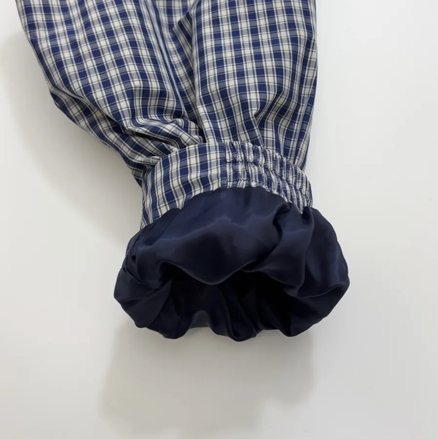 Blue Plaid Relaxed Zip Jacket in Blue, product view 07