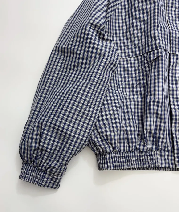 Blue Plaid Relaxed Zip Jacket in Blue, product view 10