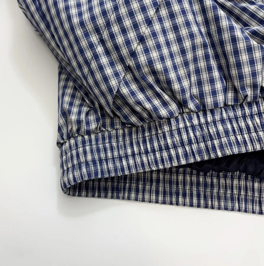 Blue Plaid Relaxed Zip Jacket in Blue, product view 11
